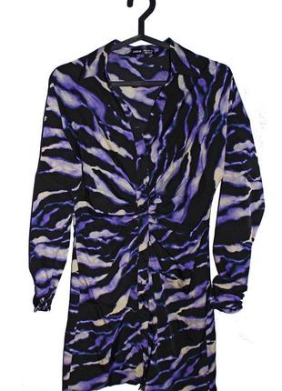 Shein. англія. плаття сорочка з драпіруванням у фіолетовому міксі.3 фото