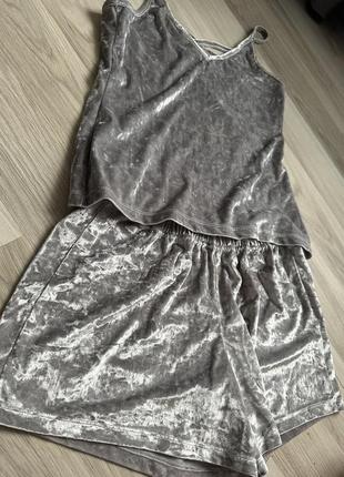 Велюрова піжама літня піжама шорти майка