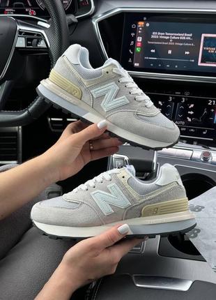 Женские кроссовки new balance classic prm gray beige7 фото