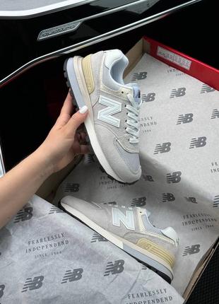 Женские кроссовки new balance classic prm gray beige8 фото