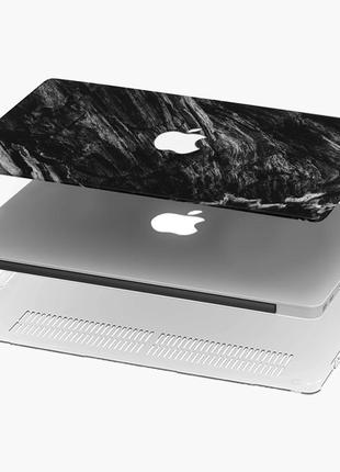 Чохол пластиковий apple macbook pro 14.2 a2442 чорні скелі (black rocks) макбук про case hard cover4 фото
