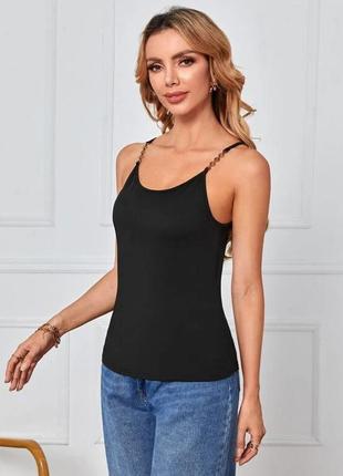 Shein. из англии. в наличии. майка с декорации колец на бретельках.2 фото