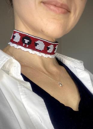 Ленточный гердан / чокер с овечками ledy di