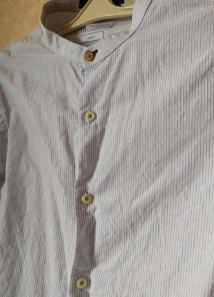 Льняная мужская рубашка zara2 фото
