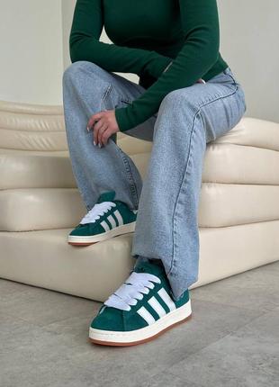 Женские кроссовки adidas campus green3 фото