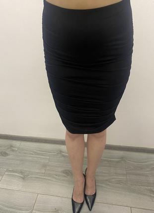 Boohoo стеганая юбка черная легкая2 фото