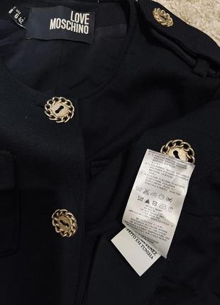 Брендовый пиджак, жакет love moschino оригинал бренд шерстяной чёрный тренч оригинальный итальянский жакет размер s,m указан размер i423 фото