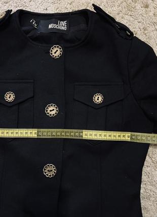 Брендовый пиджак, жакет love moschino оригинал бренд шерстяной чёрный тренч оригинальный итальянский жакет размер s,m указан размер i424 фото