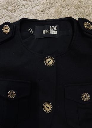 Брендовый пиджак, жакет love moschino оригинал бренд шерстяной чёрный тренч оригинальный итальянский жакет размер s,m указан размер i421 фото