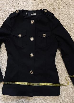 Брендовый пиджак, жакет love moschino оригинал бренд шерстяной чёрный тренч оригинальный итальянский жакет размер s,m указан размер i4210 фото