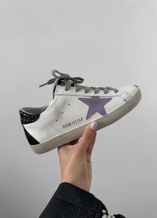 Женские кеды golden goose superstar lilac/голден гус суперстар/женское демисезонные летние кроссовки