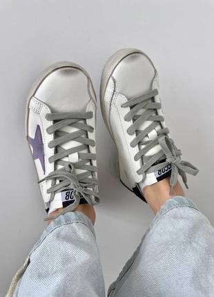 Жіночі кеди golden goose superstar lilac / голден гус суперстар / жіноче демісезонні літні кросівки6 фото