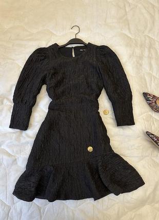 Черное мини платье текстурное мини платье zara