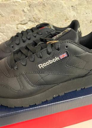 Кроссовки reebok classic leather черные оригинал новые2 фото