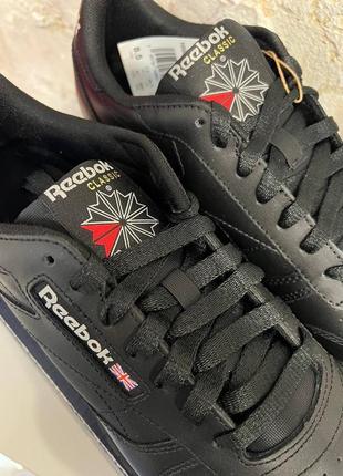 Кроссовки reebok classic leather черные оригинал новые6 фото