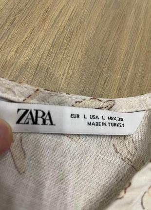 Акция 🎁 стильная льняная блуза zara с цветочным узором asos h&amp;m5 фото