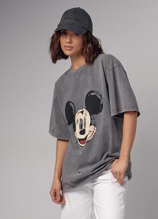 Жіноча футболка oversize з принтом mickey mouse5 фото