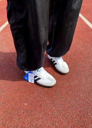 Adidas samba og vegan low white black5 фото