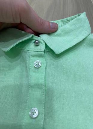 Акция 🎁 стильная льняная рубашка marc o polo зеленого цвета ralph lauren zara4 фото