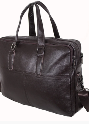 Вместительный кожаный портфель, сумка для ноутбука1 фото