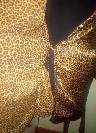 Вінтажний літній халат з леопардовим принтом .vintag storie5 фото