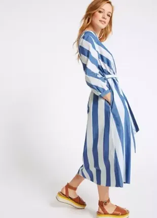 M&s літня сукня з бавовни у смужку