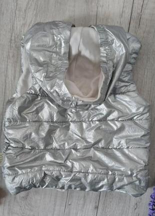 Жилет для дівчинки vital демісезонний сріблястого кольору розмір 80/86 (12-18 місяців)5 фото