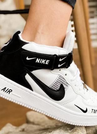 Кросівки nike air force 1 high black white1 фото