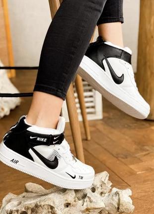 Кросівки nike air force 1 high black white6 фото