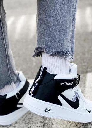 Кросівки nike air force 1 high black white4 фото