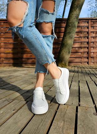 Акція 🔥 кеди натуральна шкіра літо перфорація кросівки мокасини