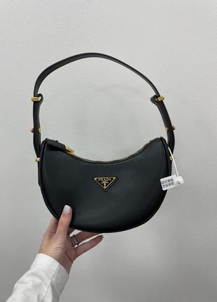 👜 prada arque leather shoulder bag black5 фото