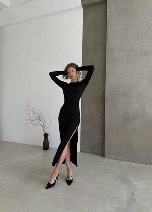 Чорна довга сукня1 фото