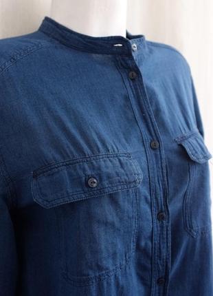 Темно синя сорочка з 100% бавовни від h&m розмір м-l5 фото