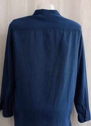 Темно синя сорочка з 100% бавовни від h&m розмір м-l2 фото