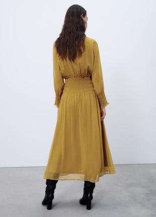 Класне гірчичне плаття zara, розмір m.4 фото