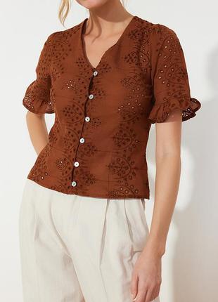 Натуральная блуза блузка, прошва1 фото