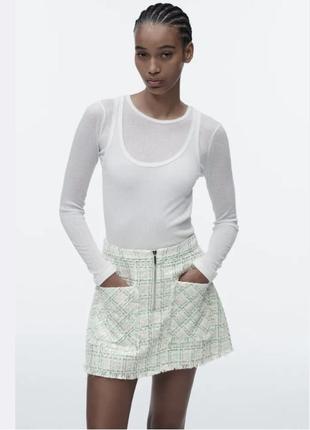 Красивая юбка-шорты твид с карманами 14 хл2 фото