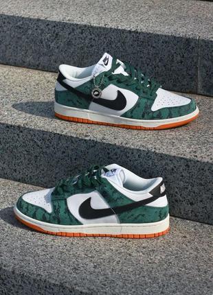 Кросівки nike dunk low “green snakeskin”1 фото