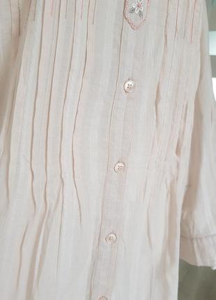 Легкая удлиненная блуза рубашка с вышивкой style &amp; co4 фото
