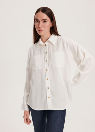 Нова біла жіноча сорочка базова вільна повсякденна reserved