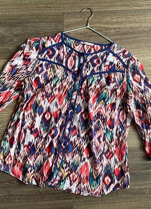 Натуральная хлопковая блуза рубашка на пуговицах