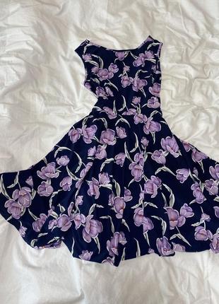 Плаття сарафан з юбкою сонце в ірисах