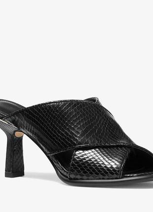 Michael michael kors gideon snake embossed leather mule