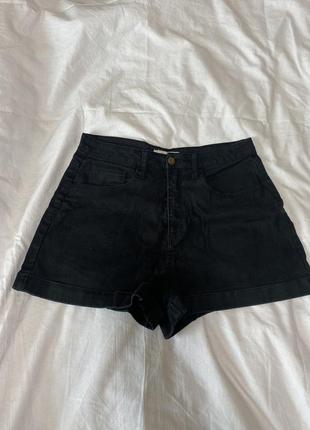 Черные джинсовые короткие шорты 21denim