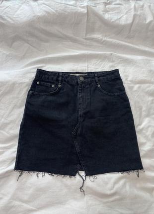 Черная джинсовая юбка asos 8