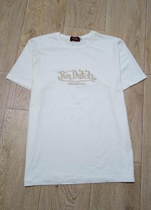 Von dutch 
футболка von dutch 
состояние отличное, точечные пятнышки 
размер м
по доп информации писать в п