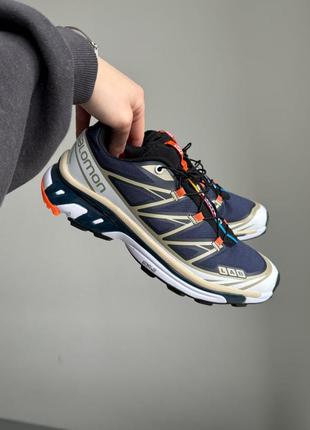 Новинка топові чоловічі кросівки salomon s/lab xt-6 dark blue/white4 фото