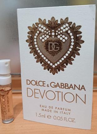 Dolce &amp; gabbana devotion edp (новый фирменный пробник в книжке 1,5мл)