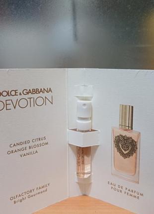 Dolce &amp; gabbana devotion edp (новый фирменный пробник в книжке 1,5мл)2 фото